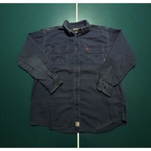 Ariat FR Featherlight Work Shirt Navy Blue Men's XL Workwear Oil Gas